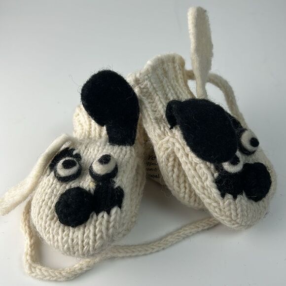 NWT NIRVANNA DESIGNS PUPPY2 Hand Made in Nepal Wool gloves mittens small age 1-3 - Picture 5 of 9